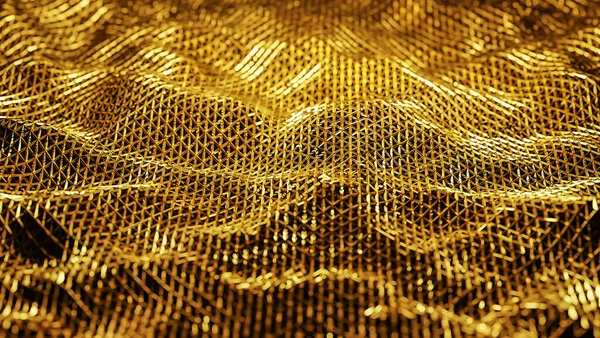 Fundo Onda Fio Dourado Brilhante Abstrato Para Apresentação Produto Estilo — Fotografia de Stock