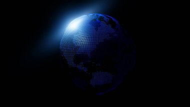 Global network connection world map point concept of global business.,3D model and illustration.