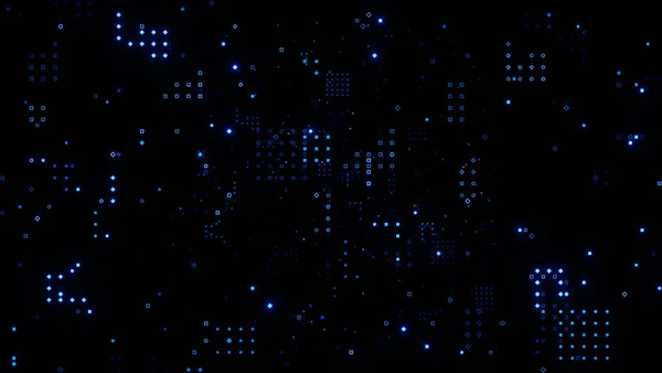 Abstrakt Blå Ljus Glödande Symboler Effect Futuristic Big Data Information — Stockfoto