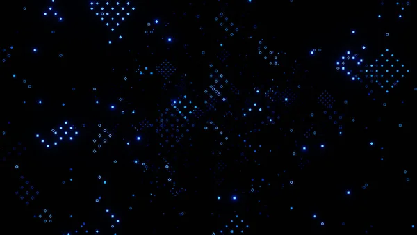 Streszczenie Niebieskie Światła Świecące Symbole Efekt Futurystyczne Informacje Big Data — Zdjęcie stockowe