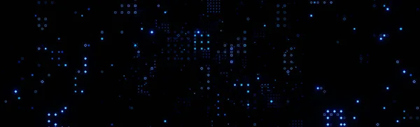 Abstrato Luzes Azuis Símbolos Brilhantes Effect Futuristic Big Data Informações — Fotografia de Stock