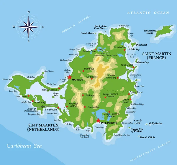Road Map Of St Maarten Saint Martin Road Map Stock Vectors, Royalty Free Saint Martin Road Map  Illustrations | Depositphotos