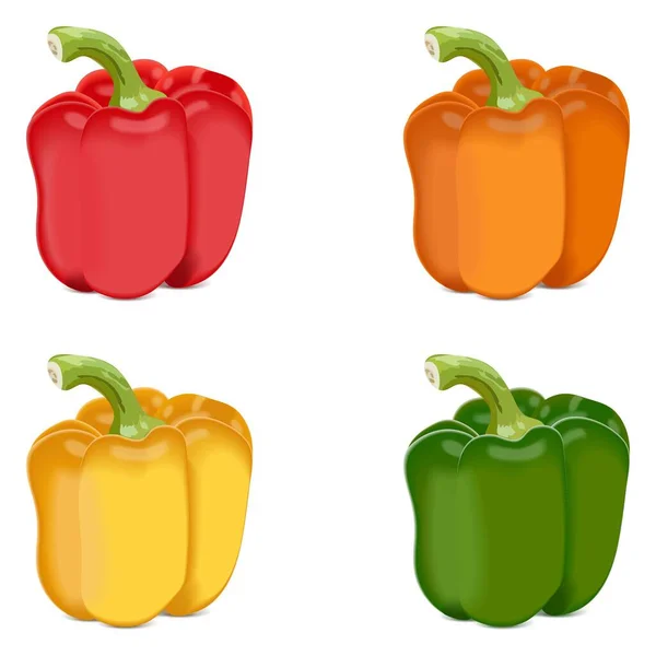 Red Green Yellow Orange Bell Peppers Banners Flyers Posters Social — ストックベクタ
