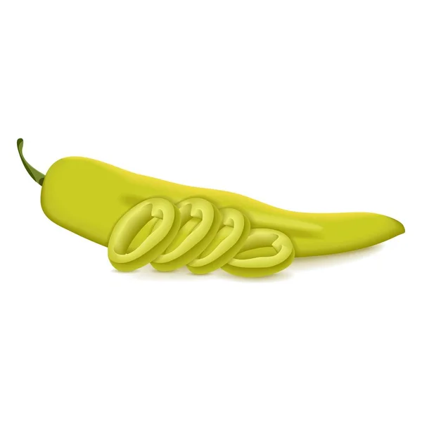 Whole Slices Wedges Banana Pepper Banners Flyers Social Media Yellow — Vettoriale Stock