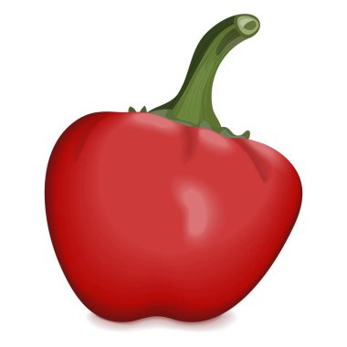 Cherry Pepper for banners, flyers, posters, social media. Pimento or Pimiento. Capsicum annuum. Fresh organic and healthy, vegetarian vegetables. Vector illustration isolated on white background.