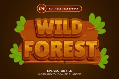 Vahşi orman düzenlenebilir metin efekti