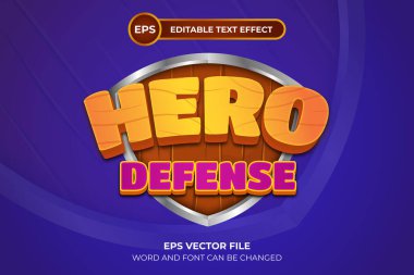 Kahraman Savunma Düzenlenebilir Metin Efekti