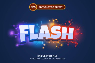 Elektrik illüstrasyonlu Flash metin efekti