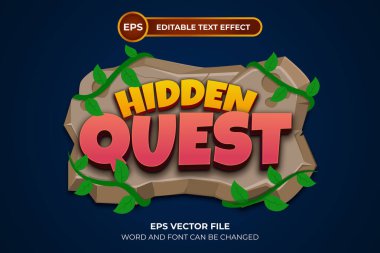 Gizli sorgu düzenlenebilir metin efekti şablonu