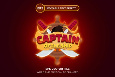 Gemi düzenlenebilir metin efekti şablonu