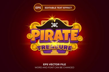 Korsan hazine düzenlenebilir metin efekti şablonu