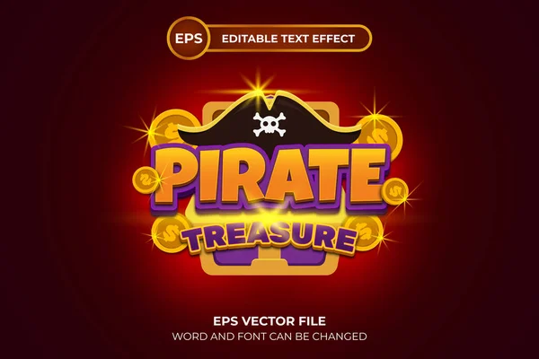 Tesoro Pirata Plantilla Efecto Texto Editable Gráficos Vectoriales
