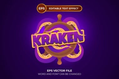 Düzenlenebilir metin efektli Kraken logosu