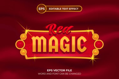 Kırmızı sihirli düzenlenebilir metin efekti