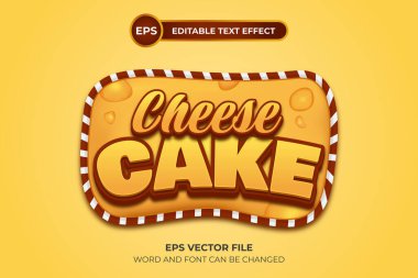 Düzenlenebilir metin efektli peynirli kek logosu