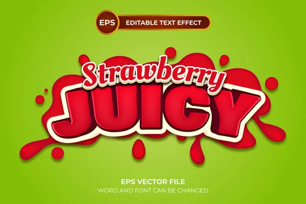Strawberry juicy editable text effect