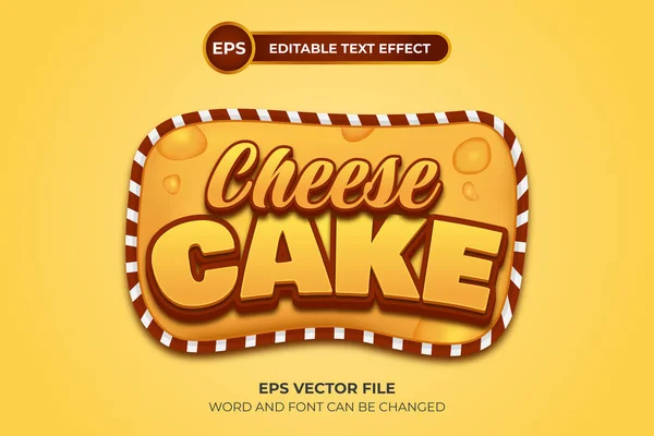 Cheese Cake Logo Editable Text Effect —  Vetores de Stock