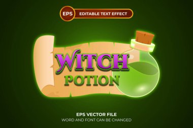 Düzenlenebilir metin efektli cadı iksiri