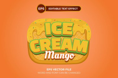 Mango dondurma düzenlenebilir metin efekti