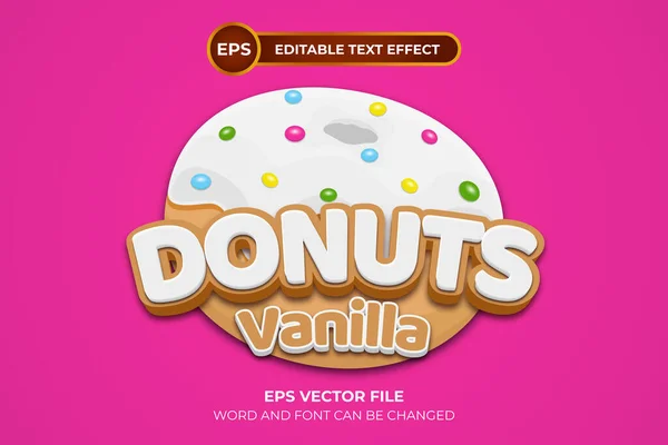 Donuts vanilla logo with editable text effect