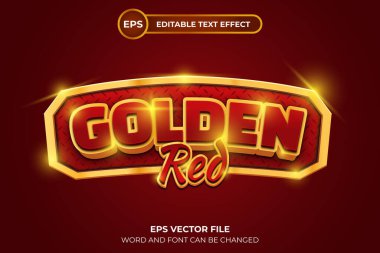 Altın kırmızı düzenlenebilir metin efekti