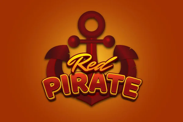 Czerwony Pirat Edytowalny Efekt Tekstowy — Wektor stockowy