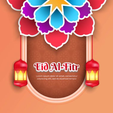 Kurban Bayramı arka plan pastel rengi İslami mandala ve fener ile