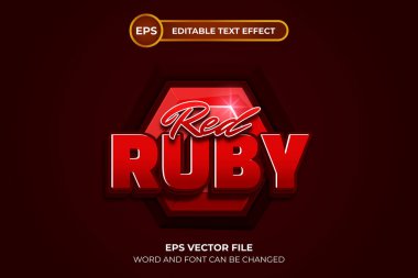 kırmızı yakut düzenlenebilir metin efekti
