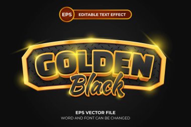 Altın siyah düzenlenebilir metin efekti