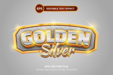 Altın gümüş düzenlenebilir metin efekti