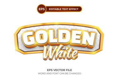 Altın beyaz düzenlenebilir metin efekti