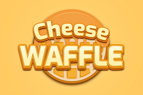 Logotipo Gofre Queso Con Efecto Texto Editable — Vector de stock