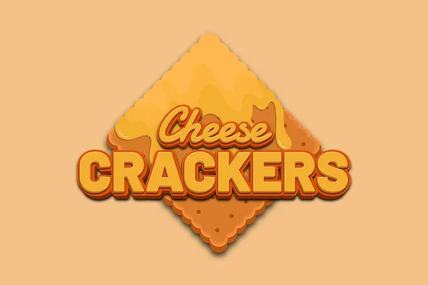 Logo Biscuit Fromage Avec Effet Texte Modifiable — Image vectorielle