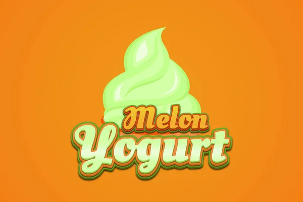 yogurt cream logo. Frozen yogurt vintage lettering set background, Stock  vector