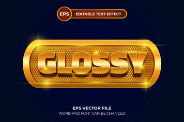 Parlak altın düzenlenebilir metin efekti