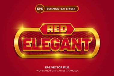 Zarif kırmızı düzenlenebilir metin efekti