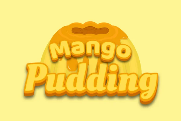 Mango Pudding Redigerbar Text Effekt — Stock vektor