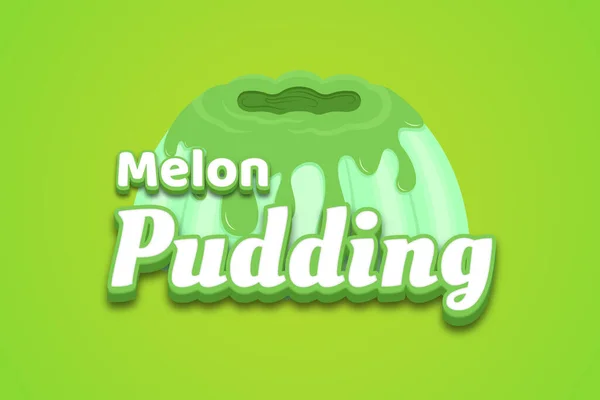 Pudín Melón Efecto Texto Editable — Vector de stock