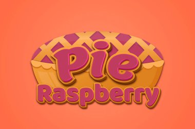 Düzenlenebilir metin efektli turta ahududu logosu