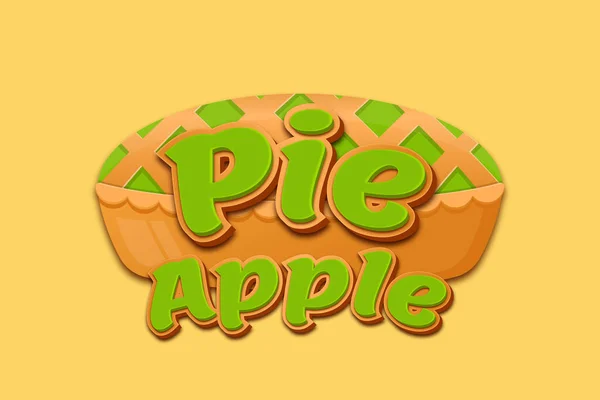 Pie Apple Logo Mit Editierbarem Texteffekt — Stockvektor