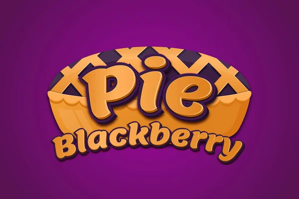 Pie Blackberry Logo Edytowalnym Efektem Tekstowym — Wektor stockowy