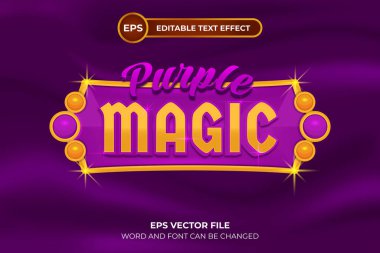 Mor sihirli düzenlenebilir metin efekti