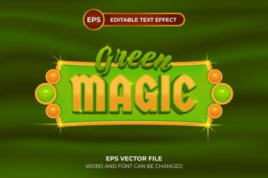 Yeşil sihirli düzenlenebilir metin efekti