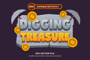 Hazine düzenlenebilir metin efekti kazılıyor