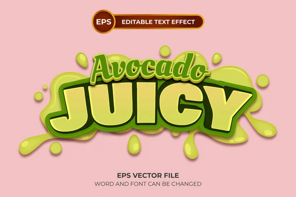 Aguacate Jugoso Efecto Texto Editable Vector De Stock