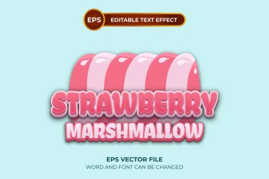 Düzenlenebilir metin efektli çilekli logo