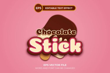 Düzenlenebilir metin efektli çikolatalı dondurma logosu