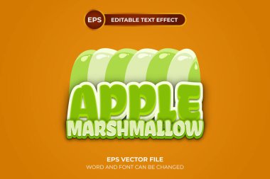 Düzenlenebilir metin efektli elma logosu