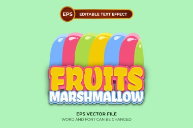 Düzenlenebilir metin efektli meyveli logo