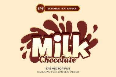 Çikolatalı Süt Düzenlenebilir Metin Efekti